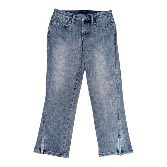 NYDJ Chloe Capri Jeans Light Wash Kick Flare Blue Clean Affection Womens 2 Pants - Picture 2 of 7